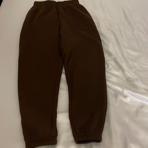 cozy brown sweatpants